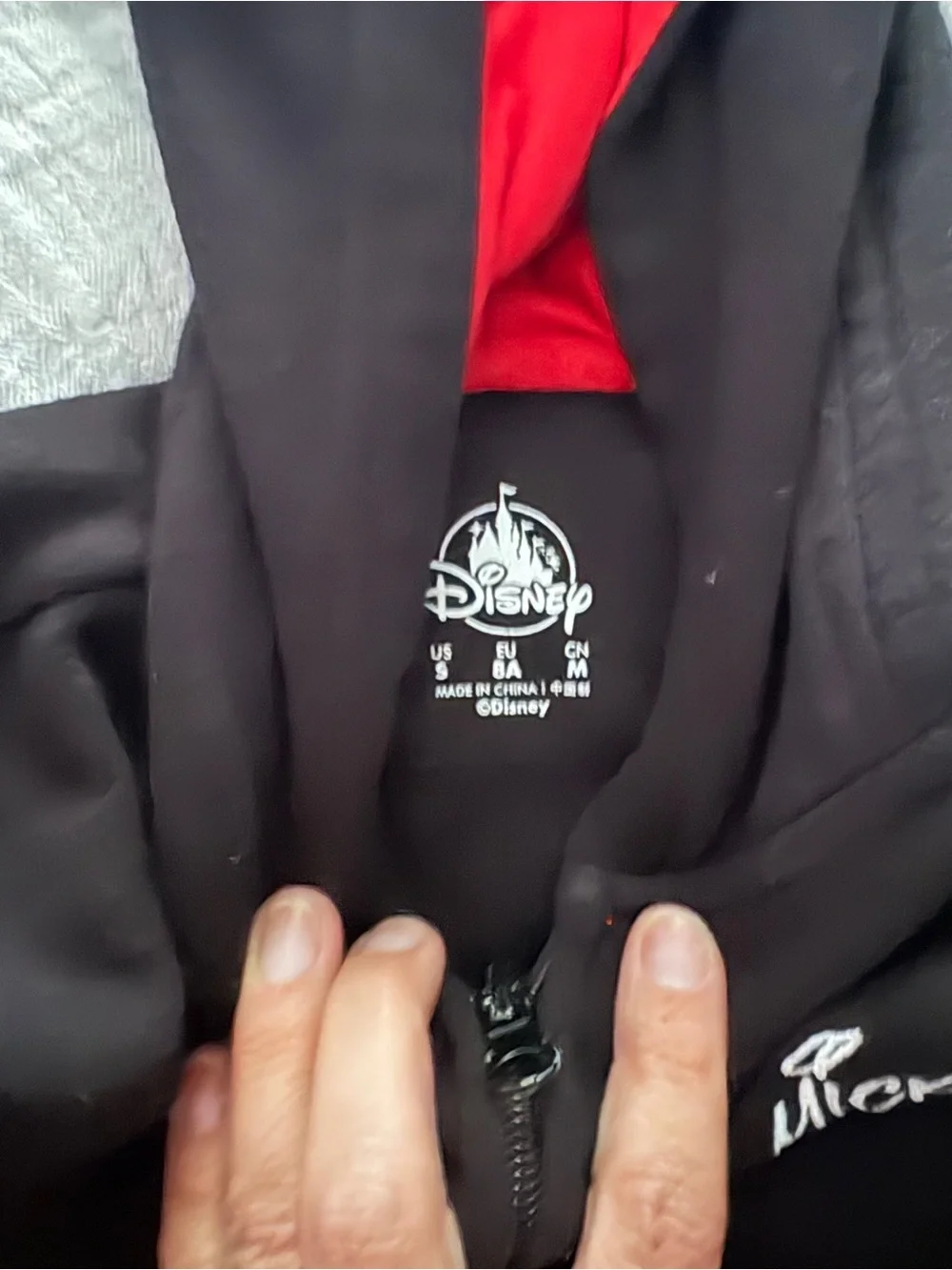Disney Black and Red Zip-Up Hoodie